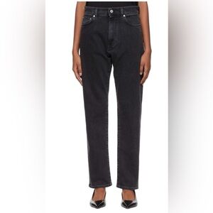 LouLou Studio Women’s 100% Organic Cotton Straight Leg Wular Black Jeans 29